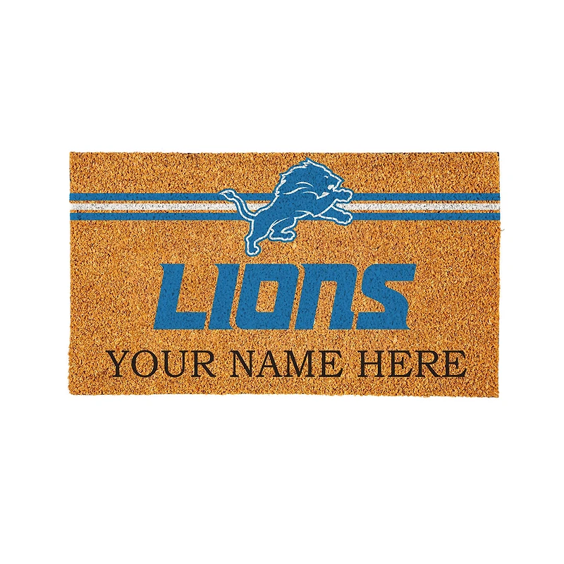 Detroit Lions 28" x 16" Personalized Team Logo Outdoor Coir Mat