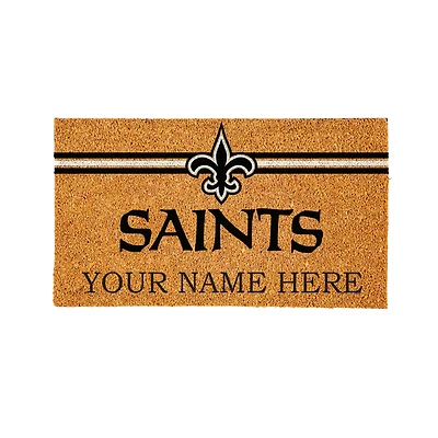 New Orleans Saints 28" x 16" Personalized Team Logo Outdoor Coir Mat