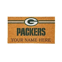 Green Bay Packers 28" x 16" Personalized Team Logo Outdoor Coir Mat