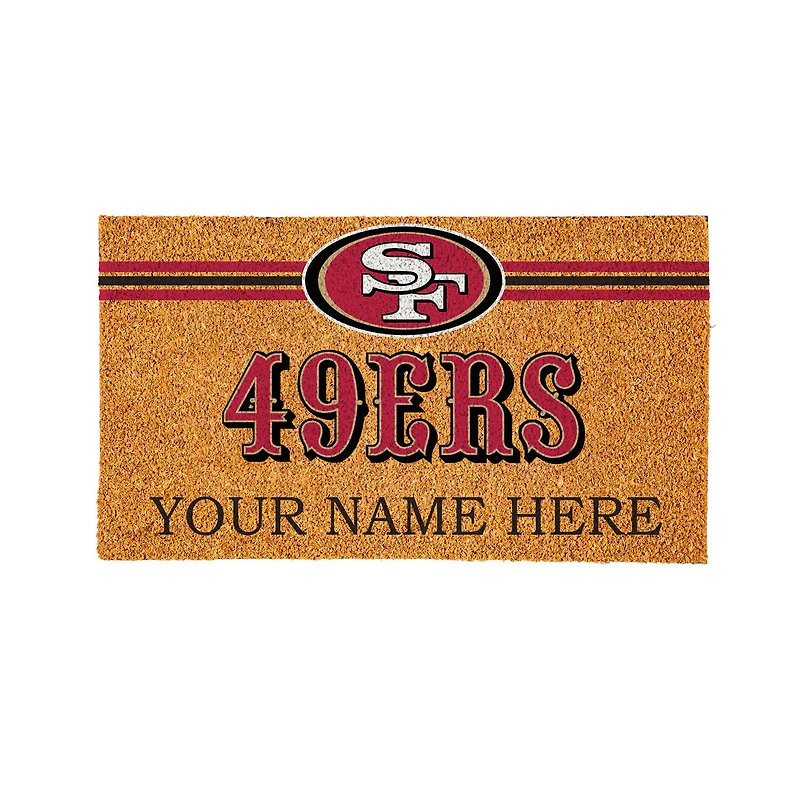 San Francisco 49ers 28" x 16" Personalized Team Logo Outdoor Coir Mat