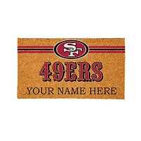 San Francisco 49ers 28" x 16" Personalized Team Logo Outdoor Coir Mat