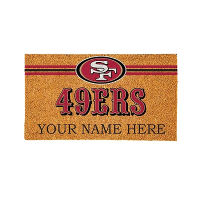 San Francisco 49ers 28" x 16" Personalized Team Logo Outdoor Coir Mat