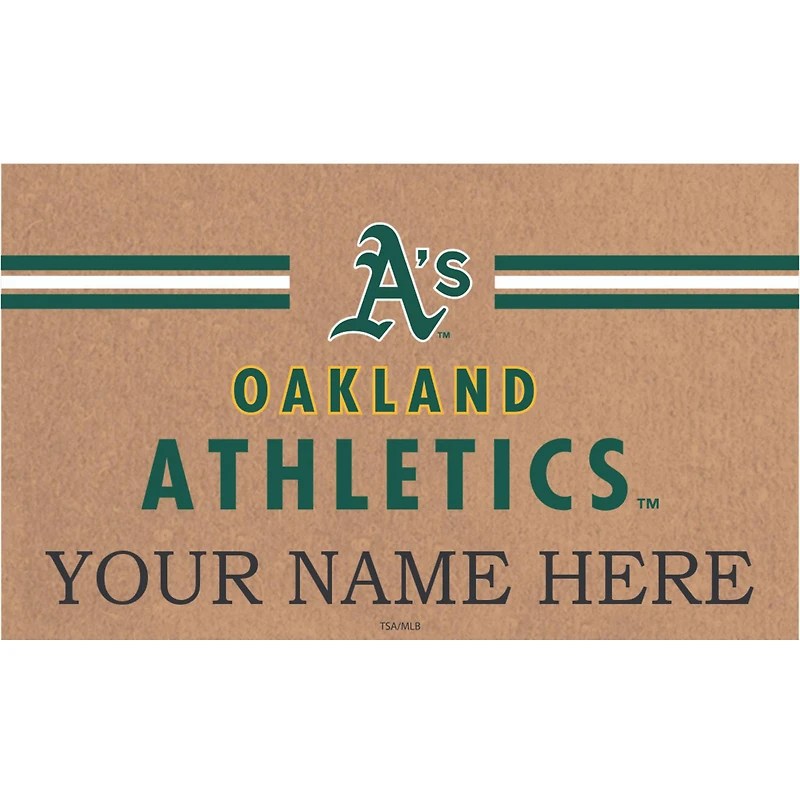 Athletics 28" x 16" Cooperstown Collection Personalized Team Logo Outdoor Coir Mat