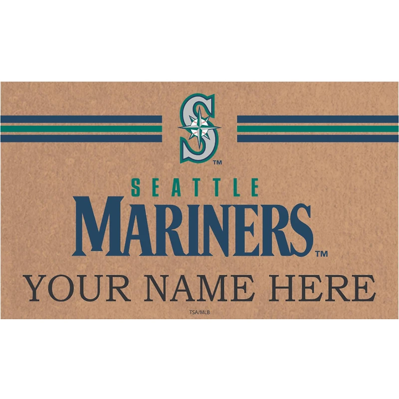 Seattle Mariners 28" x 16" Personalized Team Logo Outdoor Coir Mat