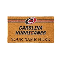 Carolina Hurricanes 28" x 16" Personalized Team Logo Outdoor Coir Mat