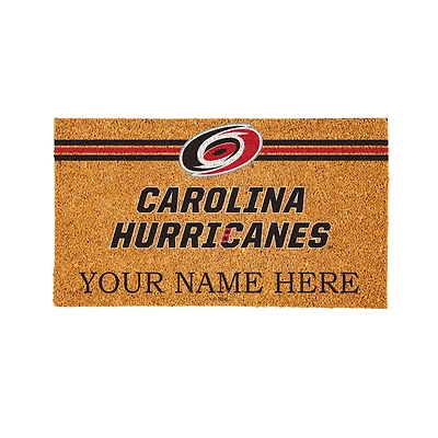 Carolina Hurricanes 28" x 16" Personalized Team Logo Outdoor Coir Mat