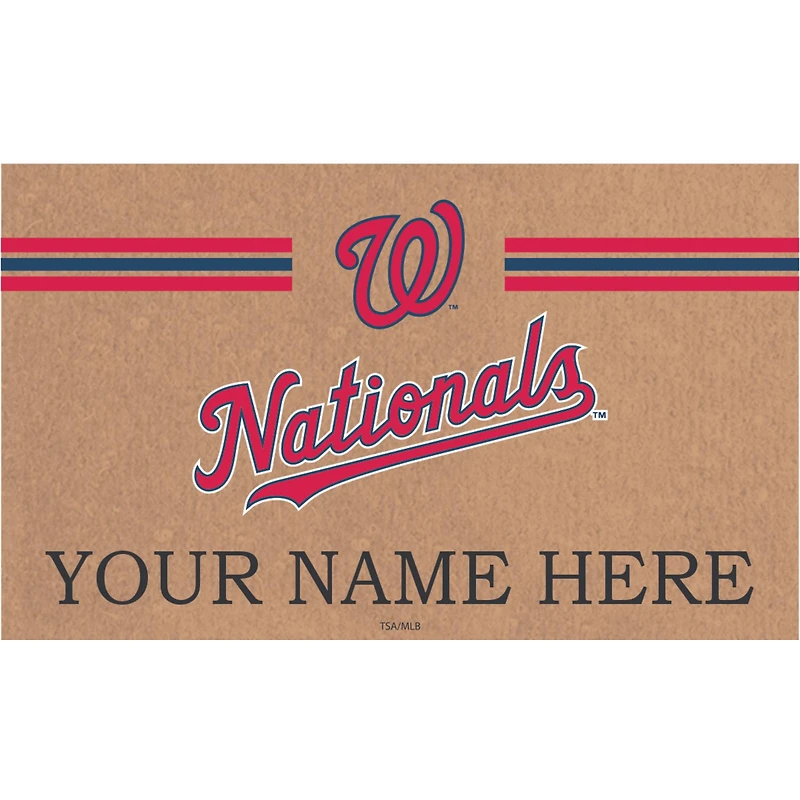 Washington Nationals 28" x 16" Personalized Team Logo Outdoor Coir Mat