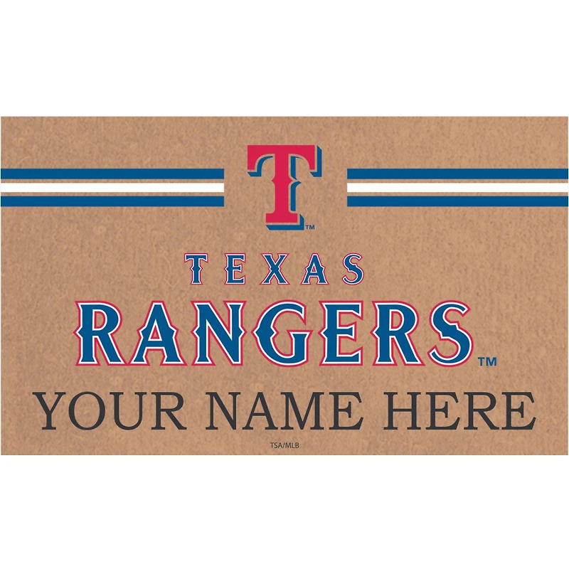 Texas Rangers 28" x 16" Personalized Team Logo Outdoor Coir Mat