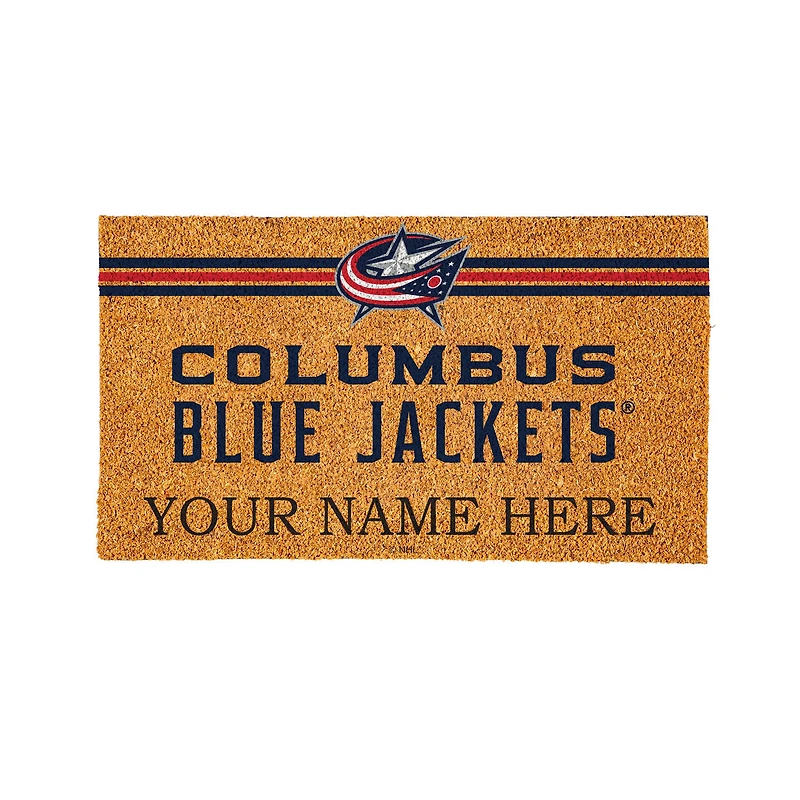 Columbus Blue Jackets 28" x 16" Personalized Team Logo Outdoor Coir Mat