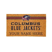 Columbus Blue Jackets 28" x 16" Personalized Team Logo Outdoor Coir Mat