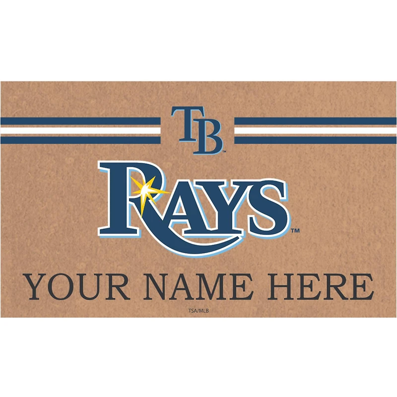 Tampa Bay Rays 28" x 16" Personalized Team Logo Outdoor Coir Mat