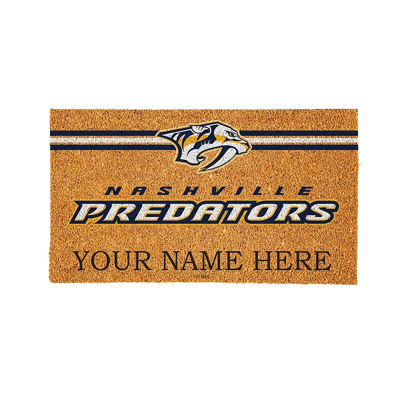 Nashville Predators 28" x 16" Personalized Team Logo Outdoor Coir Mat