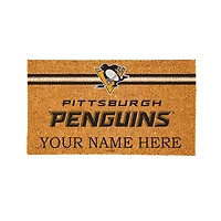 Pittsburgh Penguins 28" x 16" Personalized Team Logo Outdoor Coir Mat