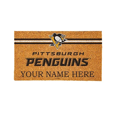 Pittsburgh Penguins 28" x 16" Personalized Team Logo Outdoor Coir Mat