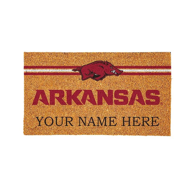Arkansas Razorbacks 28" x 16" Personalized Team Logo Outdoor Coir Mat