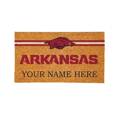Arkansas Razorbacks 28" x 16" Personalized Team Logo Outdoor Coir Mat