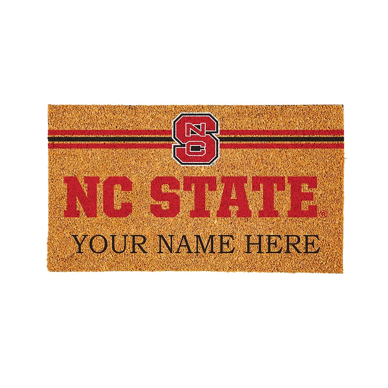 NC State Wolfpack 28" x 16" Personalized Team Logo Outdoor Coir Mat