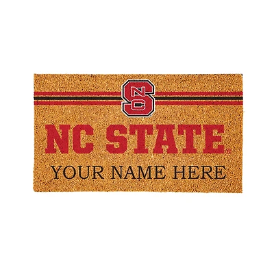 NC State Wolfpack 28" x 16" Personalized Team Logo Outdoor Coir Mat