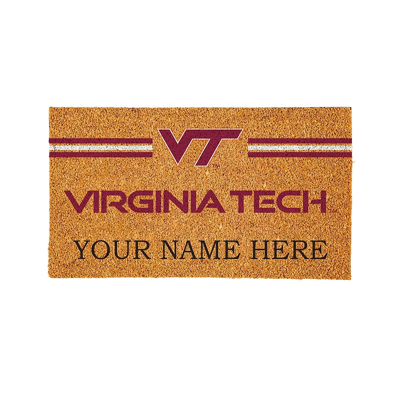 Virginia Tech Hokies 28" x 16" Personalized Team Logo Outdoor Coir Mat