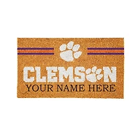 Clemson Tigers 28" x 16" Personalized Team Logo Outdoor Coir Mat
