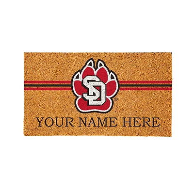 South Dakota Coyotes 28" x 16" Personalized Team Logo Outdoor Coir Mat