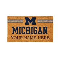 Michigan Wolverines 28" x 16" Personalized Team Logo Outdoor Coir Mat