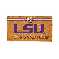 LSU Tigers 28" x 16" Personalized Team Logo Outdoor Coir Mat