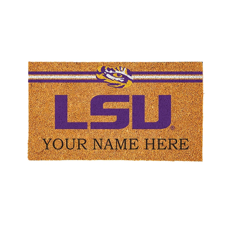 LSU Tigers 28" x 16" Personalized Team Logo Outdoor Coir Mat