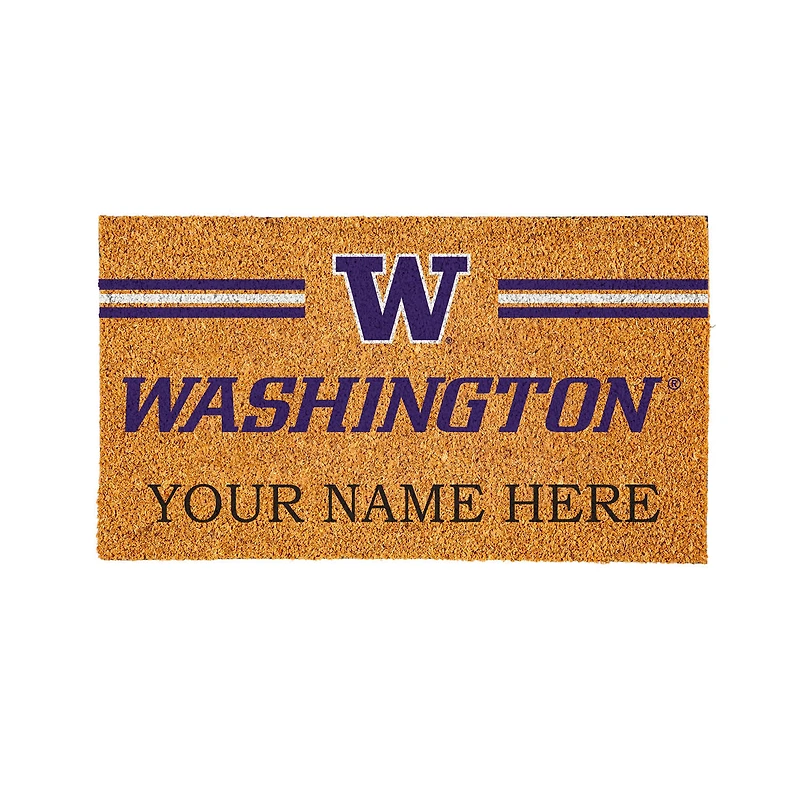 Washington Huskies 28" x 16" Personalized Team Logo Outdoor Coir Mat