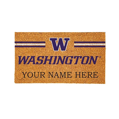 Washington Huskies 28" x 16" Personalized Team Logo Outdoor Coir Mat