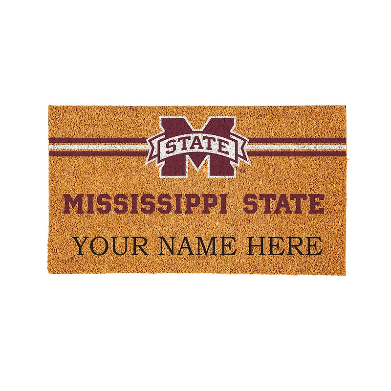 Mississippi State Bulldogs 28" x 16" Personalized Team Logo Outdoor Coir Mat