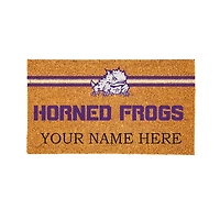 TCU Horned Frogs 28" x 16" Personalized Team Logo Outdoor Coir Mat