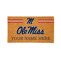 Ole Miss Rebels 28" x 16" Personalized Team Logo Outdoor Coir Mat