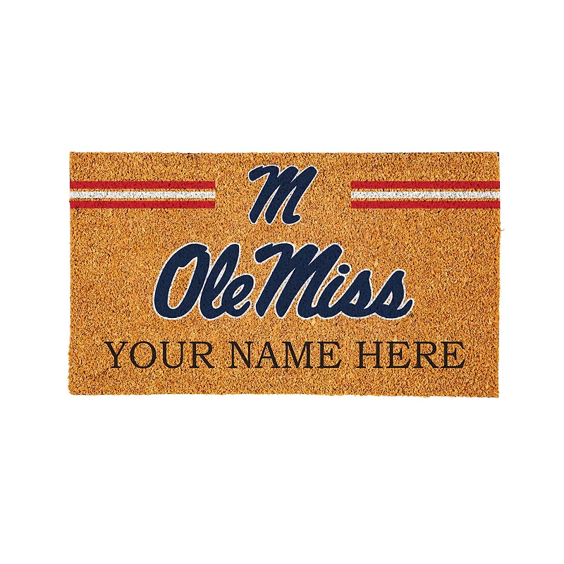 Ole Miss Rebels 28" x 16" Personalized Team Logo Outdoor Coir Mat