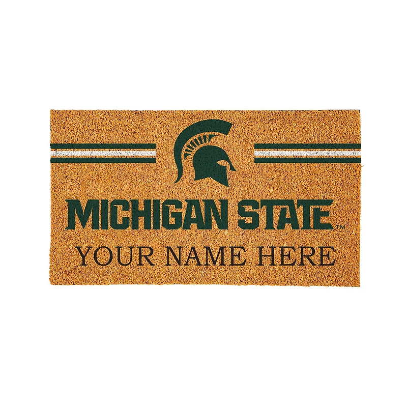 Michigan State Spartans 28" x 16" Personalized Team Logo Outdoor Coir Mat