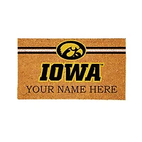 Iowa Hawkeyes 28" x 16" Personalized Team Logo Outdoor Coir Mat