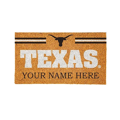Texas Longhorns 28" x 16" Personalized Team Logo Outdoor Coir Mat