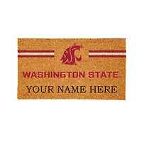 Washington State Cougars 28" x 16" Personalized Team Logo Outdoor Coir Mat