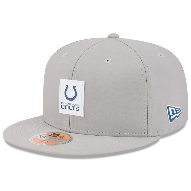 Men's New Era Gray Indianapolis Colts 2025 Sideline  59FIFTY Fitted Hat