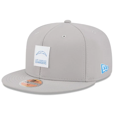 Men's New Era Gray Los Angeles Chargers 2025 Sideline  59FIFTY Fitted Hat