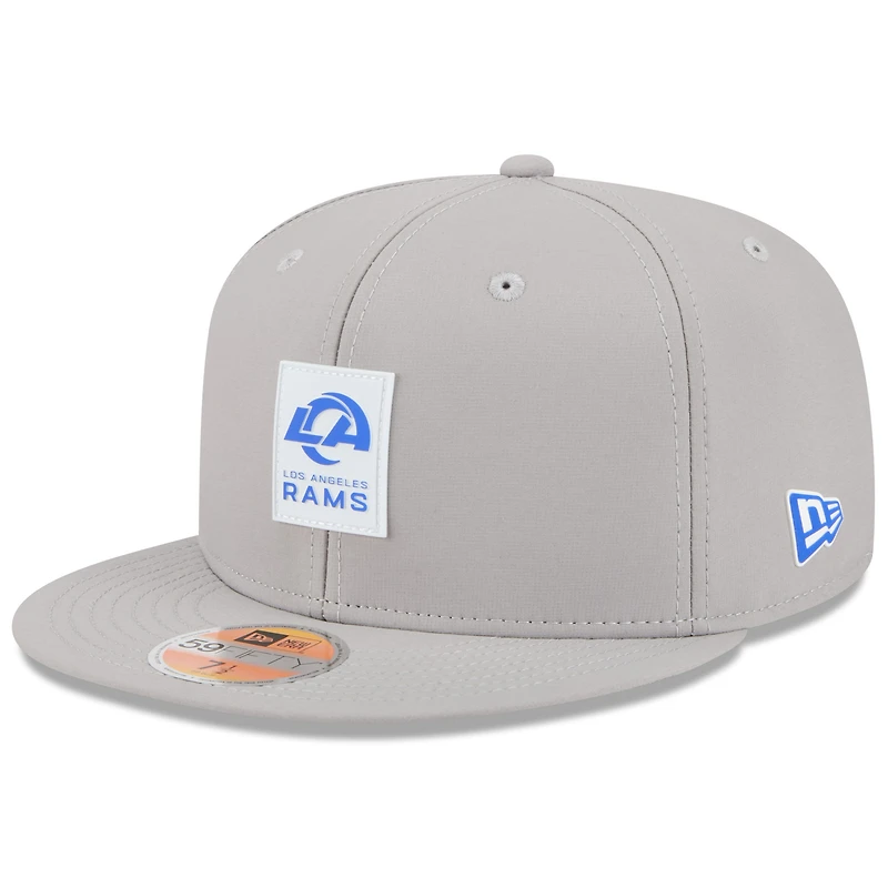 Men's New Era Gray Los Angeles Rams 2025 Sideline  59FIFTY Fitted Hat