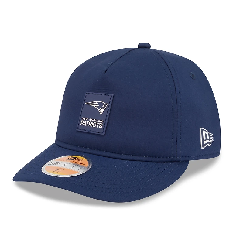 Men's New Era Navy England Patriots 2025 Sideline  Retro Crown 59FIFTY Fitted Hat