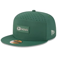 Men's New Era Green Green Bay Packers 2025 Sideline Split Panel 9FIFTY Snapback Hat