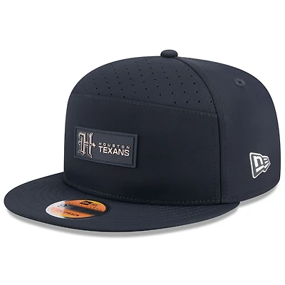 Men's New Era Navy Houston Texans 2025 Sideline H-Town Split Panel 9FIFTY Snapback Hat