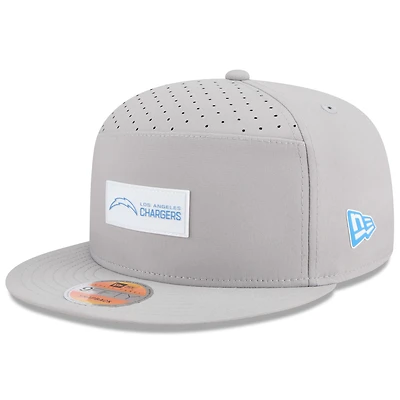 Men's New Era Gray Los Angeles Chargers 2025 Sideline  Split Panel 9FIFTY Snapback Hat