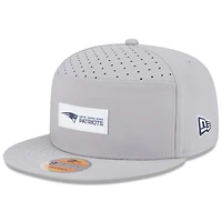 Men's New Era Gray New England Patriots 2025 Sideline  Split Panel 9FIFTY Snapback Hat