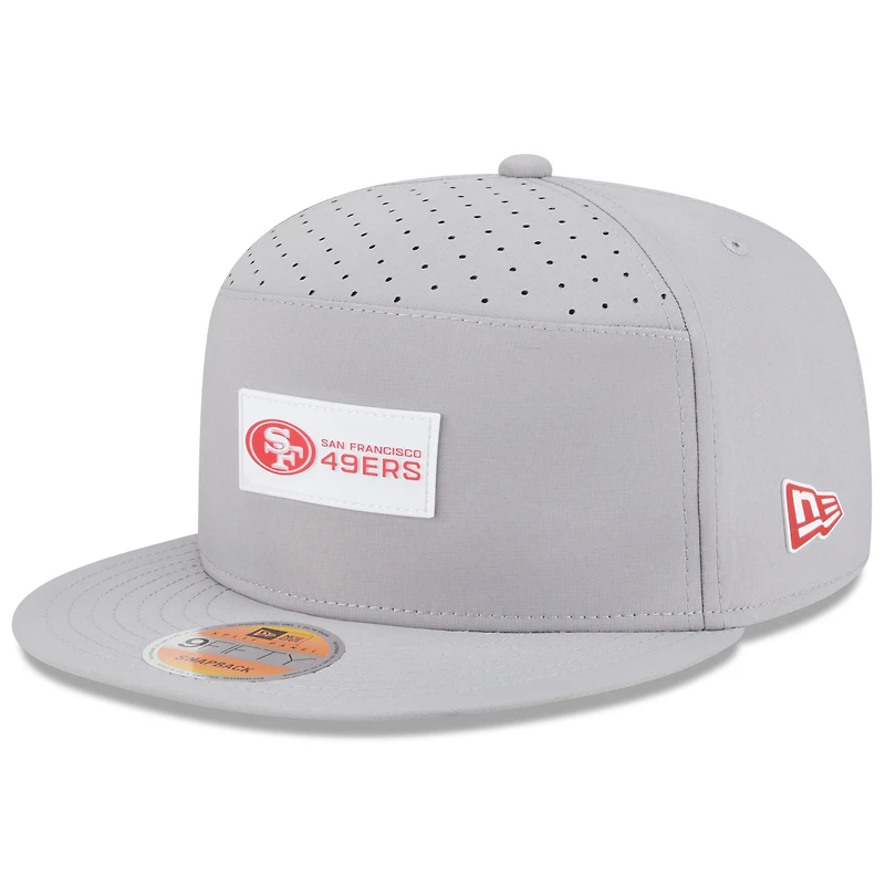 Men's New Era Gray San Francisco 49ers 2025 Sideline  Split Panel 9FIFTY Snapback Hat