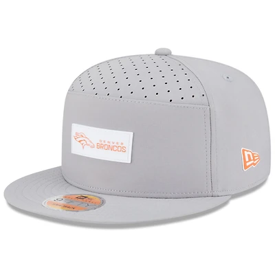 Men's New Era Gray Denver Broncos 2025 Sideline  Split Panel 9FIFTY Snapback Hat