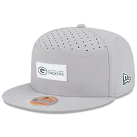 Men's New Era Gray Green Bay Packers 2025 Sideline  Split Panel 9FIFTY Snapback Hat