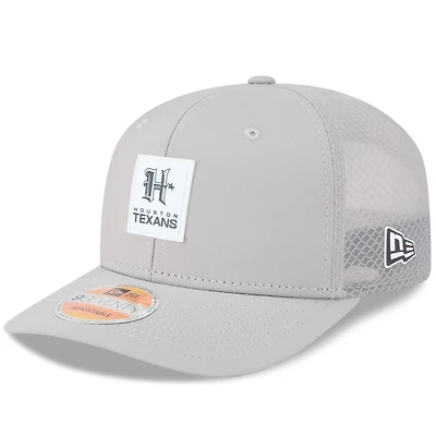 Men's New Era Gray Houston Texans 2025 Sideline H-Town 9SEVENTY Adjustable Trucker Hat